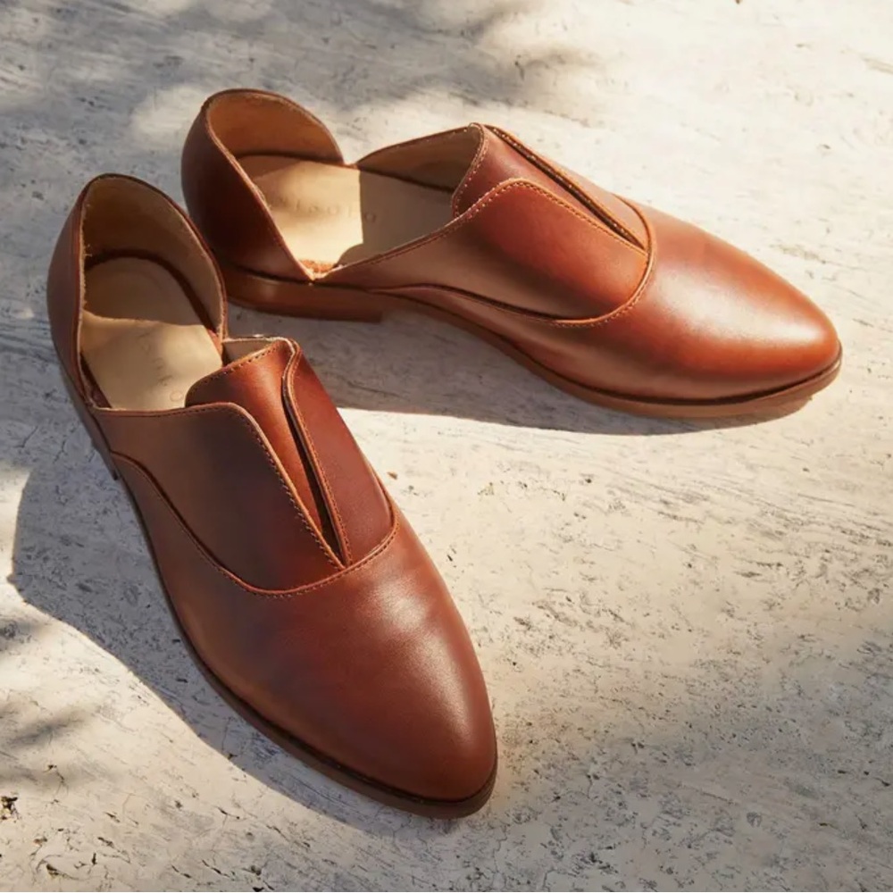 NEW Nisolo Emma d’Orsay Oxford Loafer - Brown Brandy Color SIZE 7.5